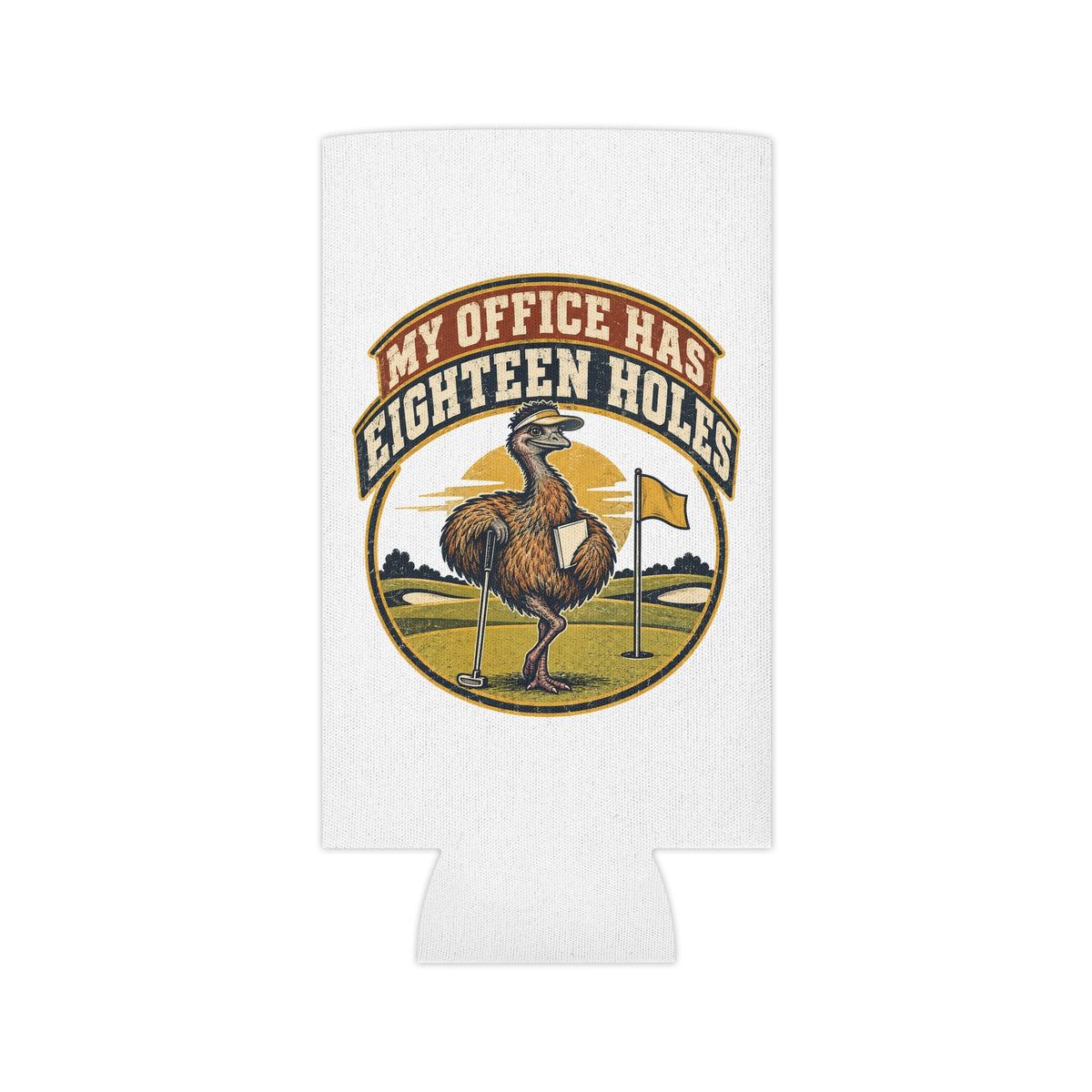 My Office Has Eighteen Holes Can Cooler, Funny Beer Can Sleeve, Retirement Gift Stocking Stuffer