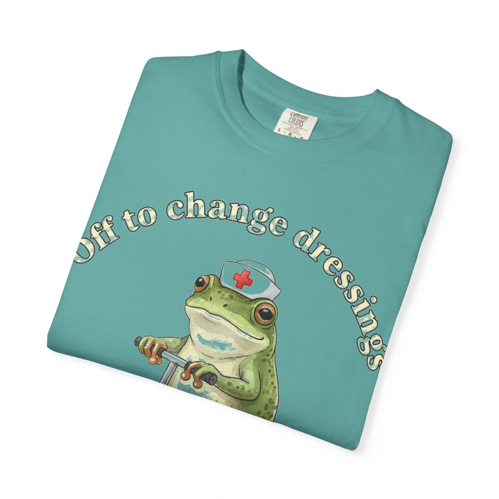 Off To Change Dressings Shirt, Funny Nurse Frog Scooter Tee, Wound Care Nurse Shirt, RN Gift