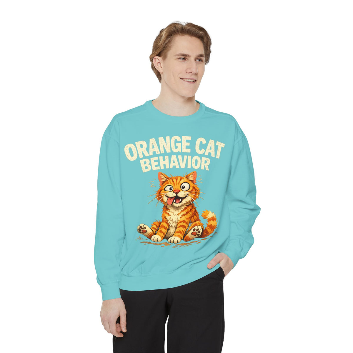 Orange Cat Behavior Sweatshirt — Cute Ginger Kitty Graphic Pullover