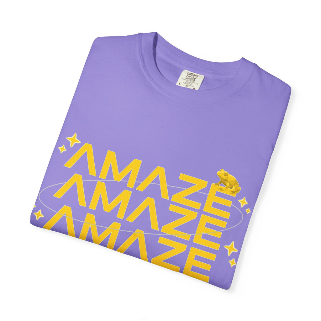 Amaze Amaze Amaze Shirt, Retro Stacked Type Tee, Tiny Frog Graphic Shirt, Funny Minimal Gift