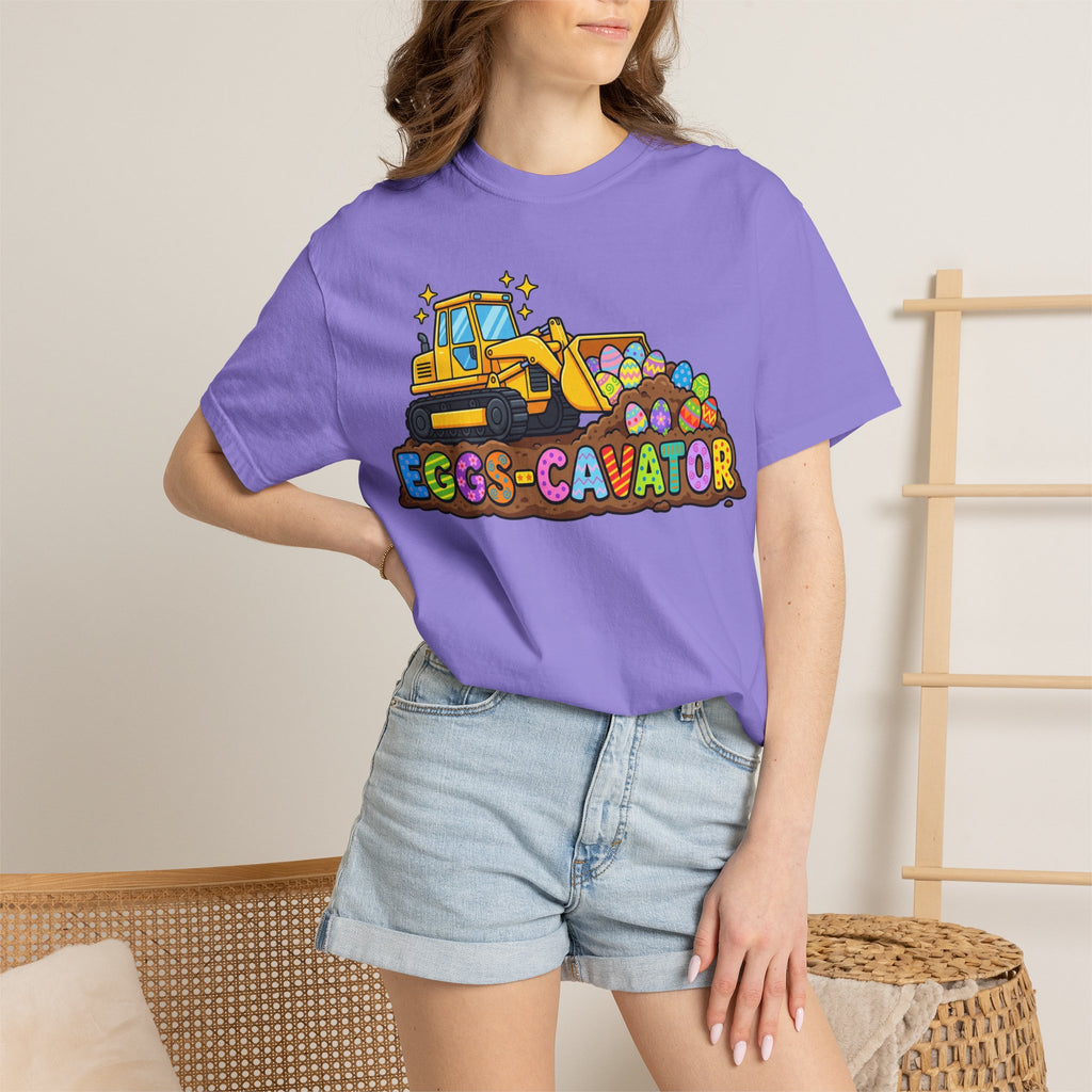 Eggs-Cavator Shirt, Funny Easter Digger Tee, Construction Easter Egg Shirt, Toddler Boy Easter Gift