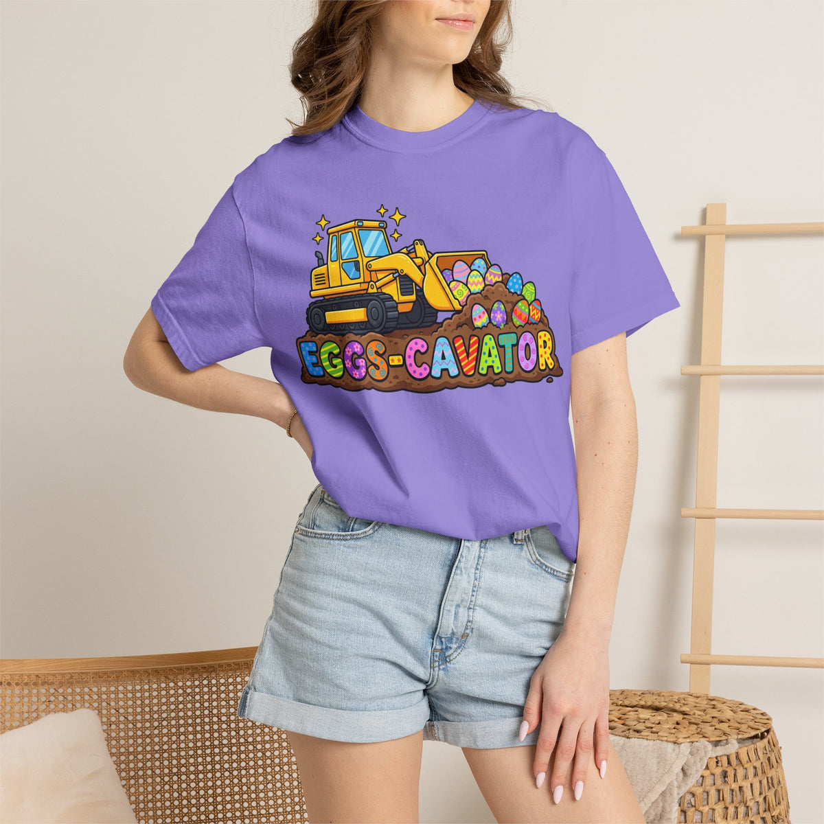 Eggs-Cavator Shirt, Funny Easter Digger Tee, Construction Easter Egg Shirt, Toddler Boy Easter Gift