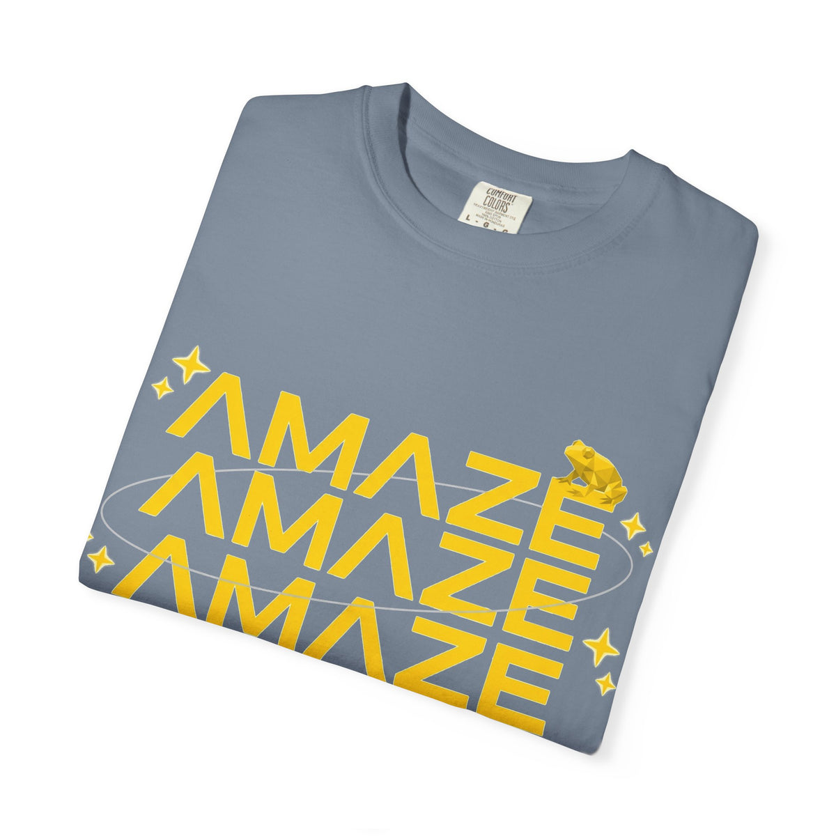 Amaze Amaze Amaze Shirt, Retro Stacked Type Tee, Tiny Frog Graphic Shirt, Funny Minimal Gift
