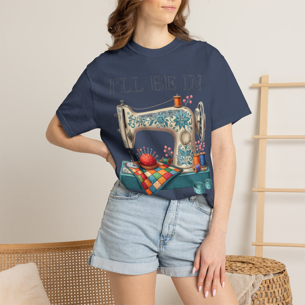 I'll Be In My Office Cream Sewing Machine Shirt, Quilter Humor Tee, Vintage Seamstress Shirt, Sewing Gift