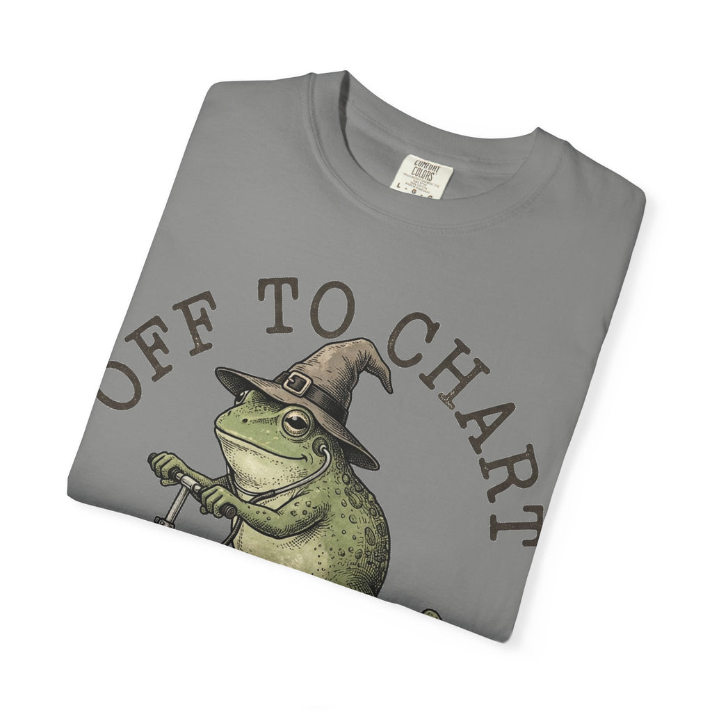Off To Chart Bold Shirt, Engraved Frog Nurse Scooter Tee, Funny Night Shift Shirt, Nurse Gift