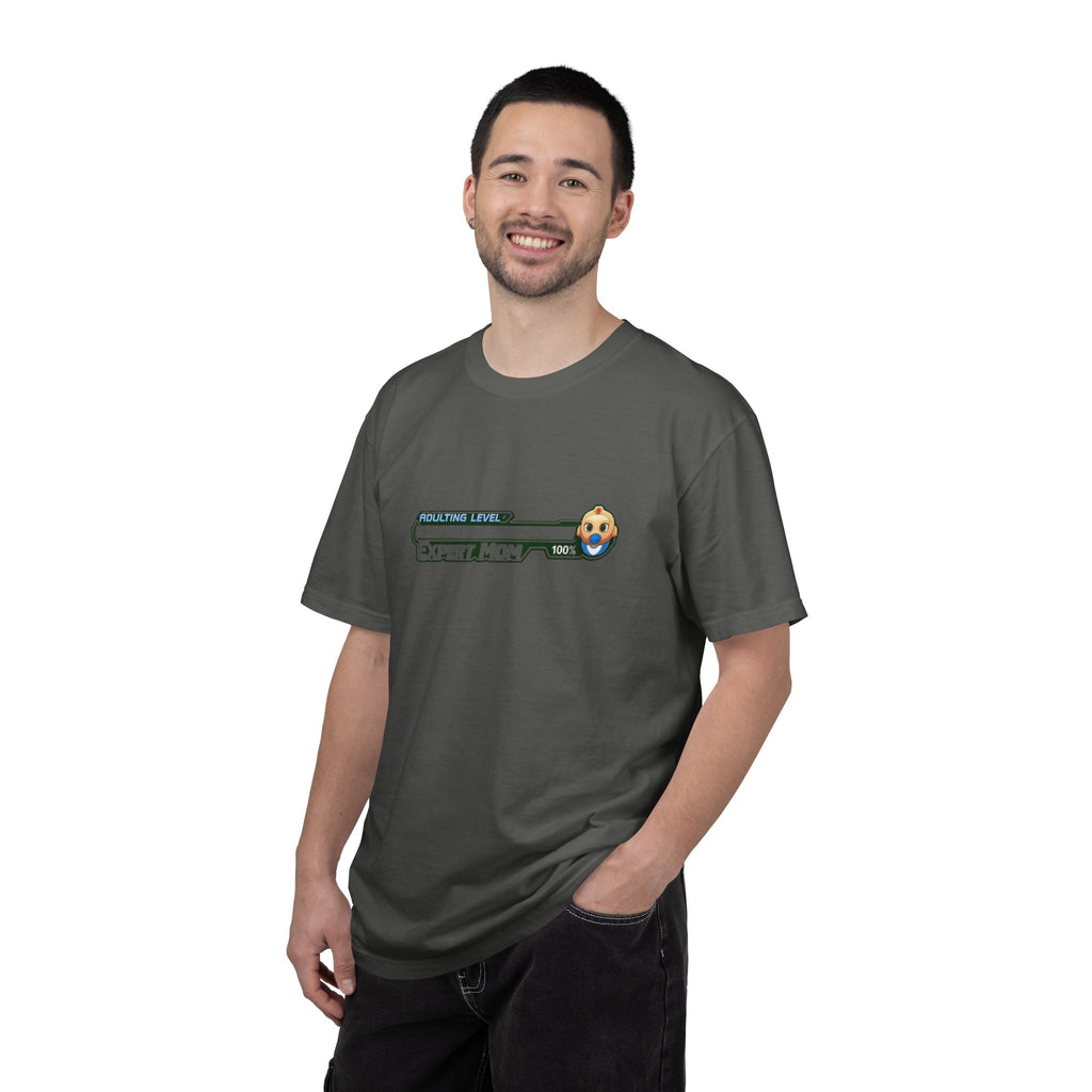 Level Up Parenting T-Shirt — 'Adulthood Level 100%' Gamer Dad/Mom Tee