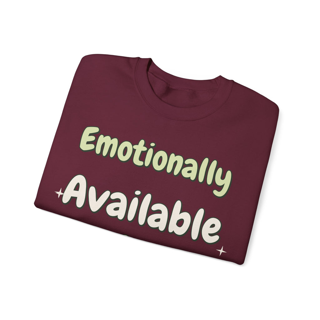 Funny Quote Sweatshirt For Women Emotionally Available For Snacks | Funny Sarcasm Sweatshirt | Sarcastic Quote Sweatshirt | Gift