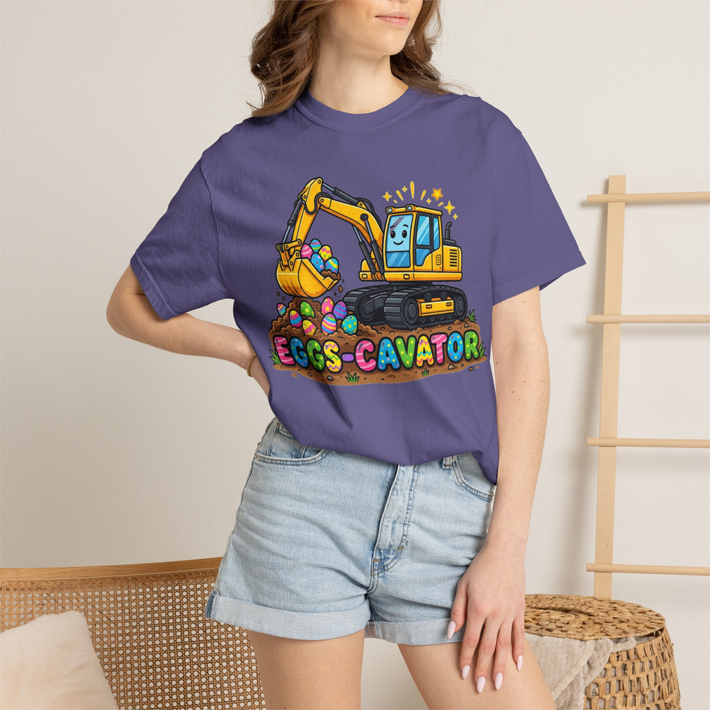 Eggs-Cavator Excavator Shirt, Funny Easter Construction Tee, Digger Easter Egg Shirt, Boys Easter Gift