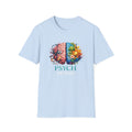 Psych Brain Split Art T-Shirt — Colorful Left & Right Brain Graphic Tee