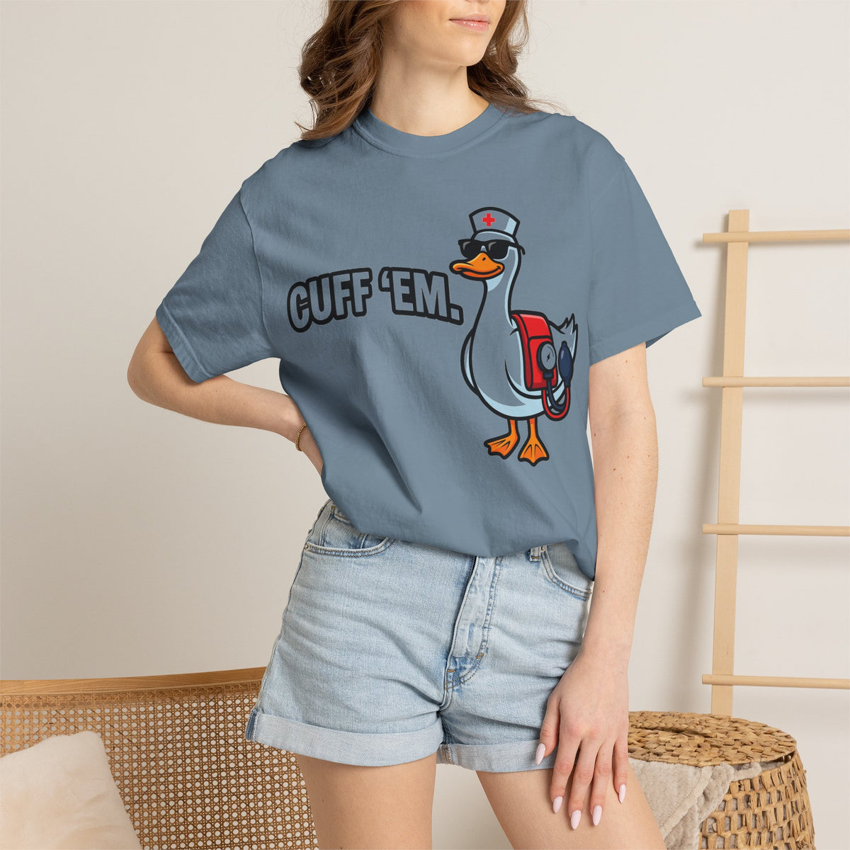 Cuff 'Em Shirt, Funny Nurse Goose Tee, Blood Pressure Cuff Nurse Shirt, Med Surg RN Gift