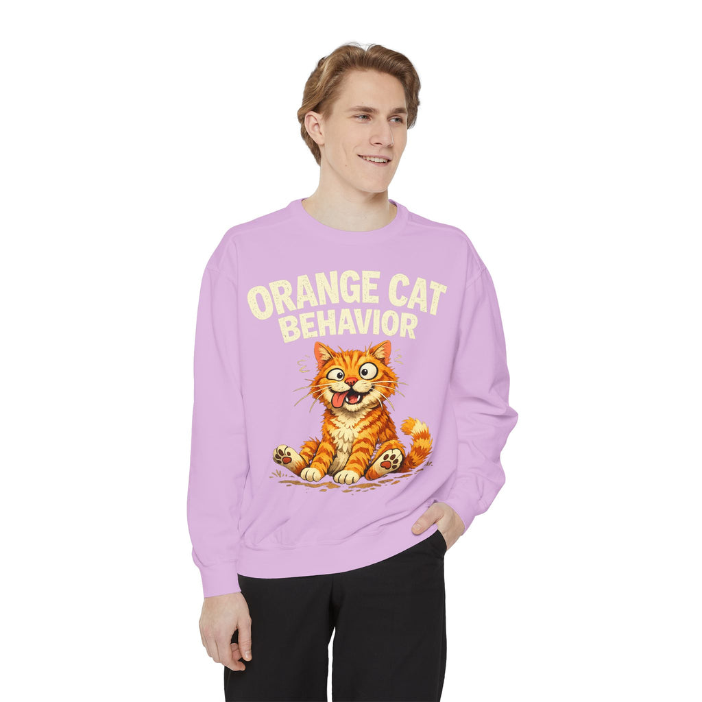 Orange Cat Behavior Sweatshirt — Cute Ginger Kitty Graphic Pullover
