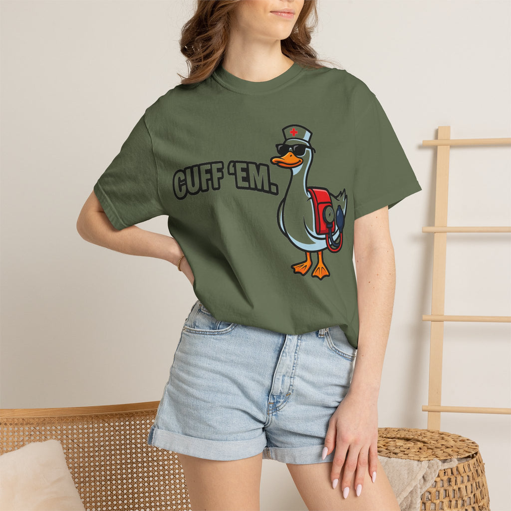 Cuff 'Em Shirt, Funny Nurse Goose Tee, Blood Pressure Cuff Nurse Shirt, Med Surg RN Gift