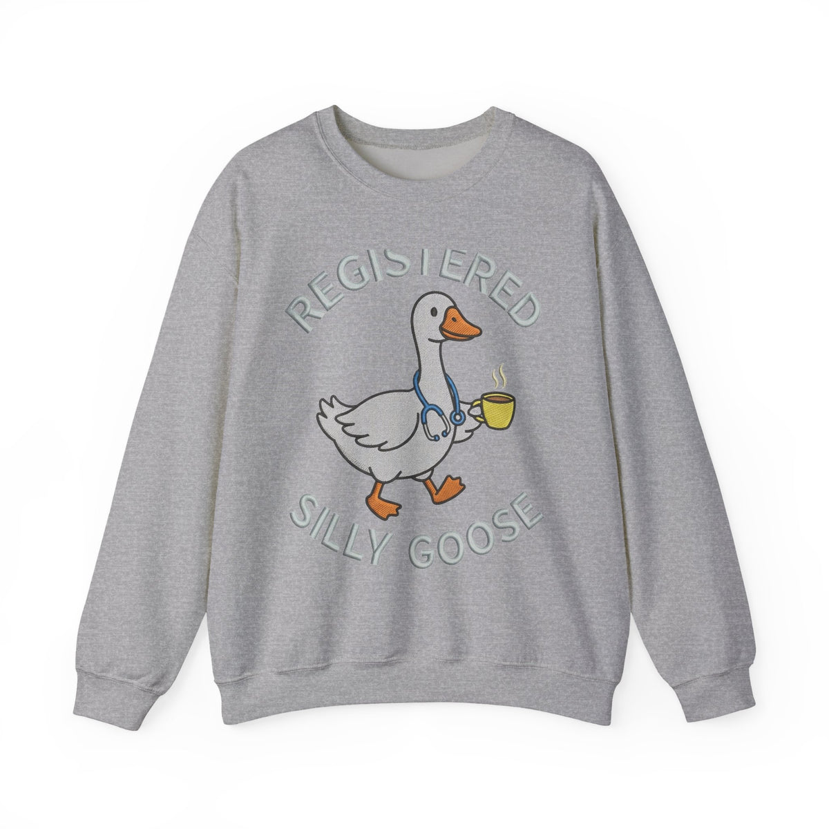 Registered Silly Goose Sweatshirt, Funny Goose Coffee Stethoscope Sweatshirt, Nurse Humor Gift, Silly Goose Nursing Student Sweatshirt, RN S