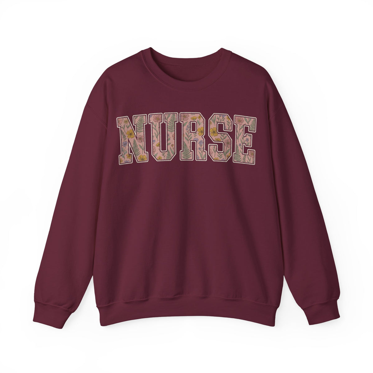 Nurse Sweatshirt Floral Varsity Letters, Boho Wildflower Nurse Sweatshirt, Cottagecore Nurse Gift, Nurse Week Sweatshirt, Nursing Graduation