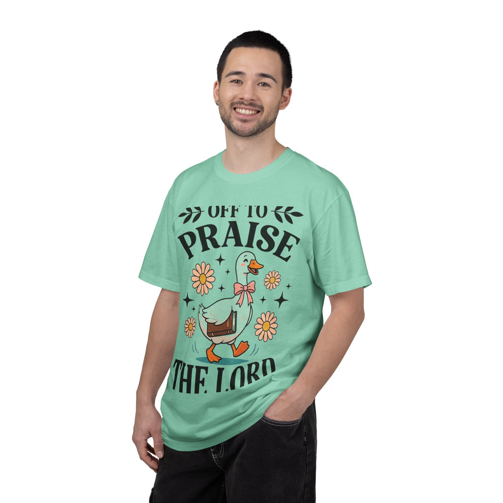 Off To Praise The Lord Shirt, Funny Christian Goose Tee, Daisy Church Shirt, Faith Gift
