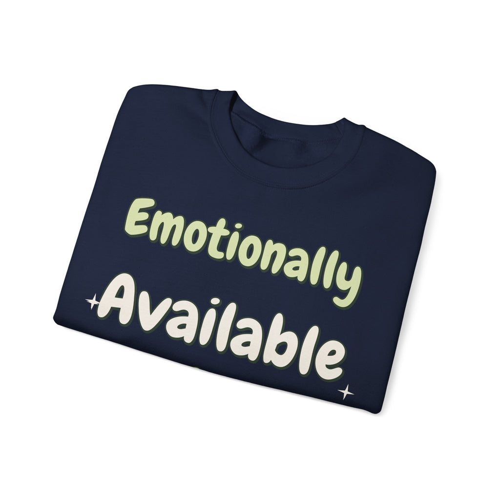 Funny Quote Sweatshirt For Women Emotionally Available For Snacks | Funny Sarcasm Sweatshirt | Sarcastic Quote Sweatshirt | Gift