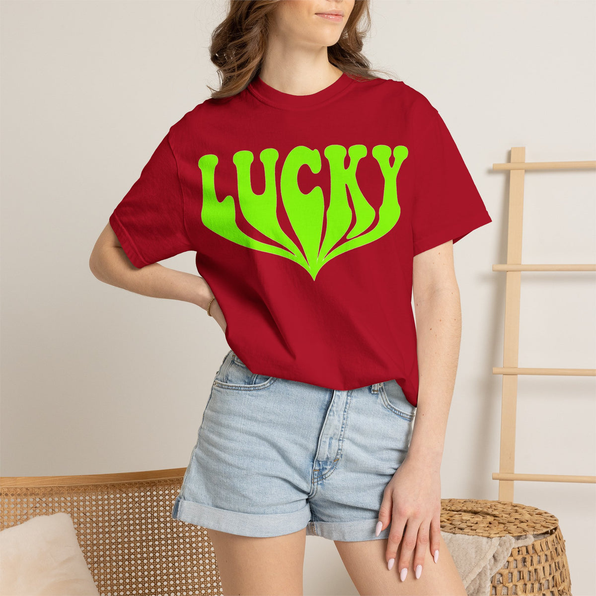 Lucky Drippy Type Shirt, Neon Green Psychedelic Tee, Retro St Patricks Day Shirt, Rave Gift