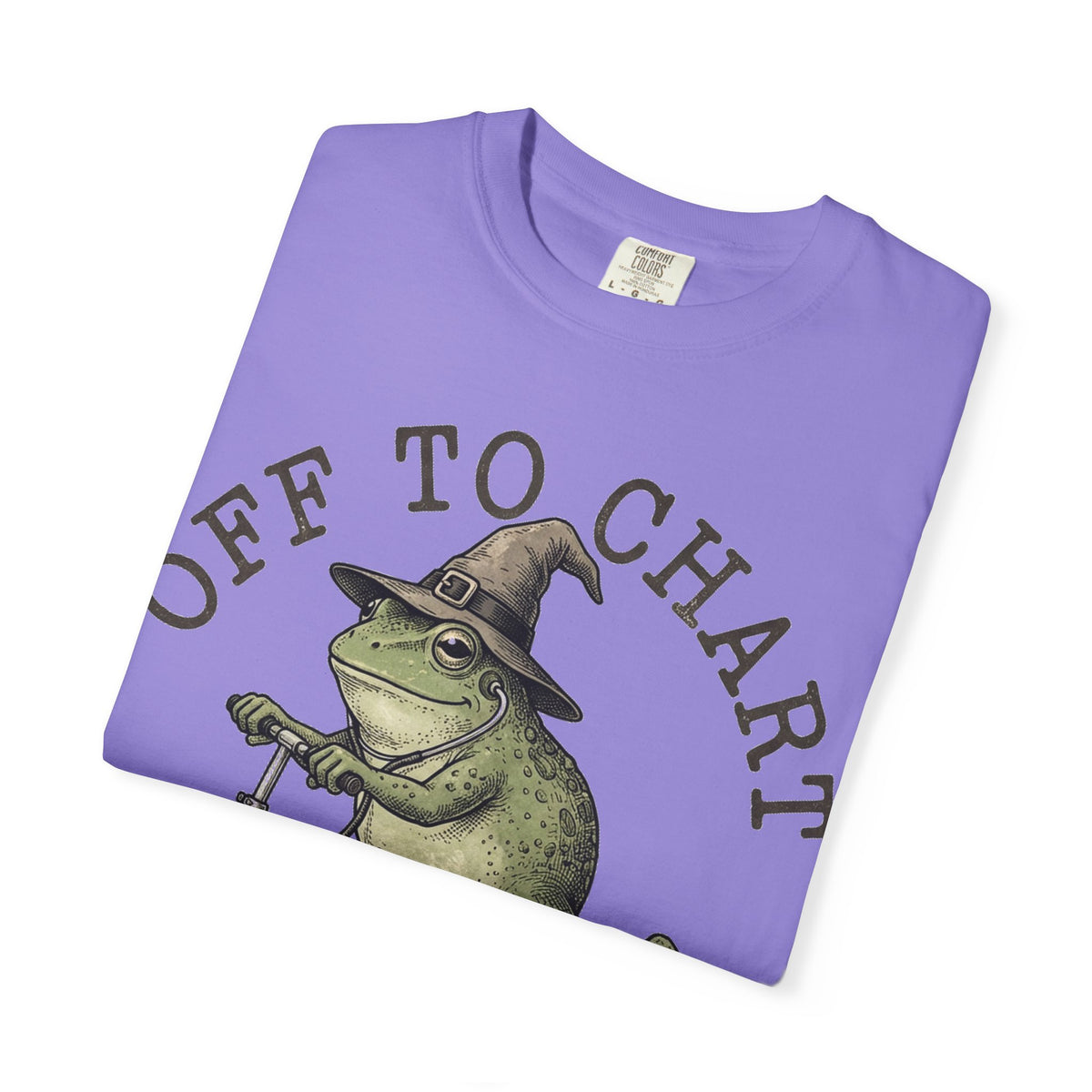 Off To Chart Bold Shirt, Engraved Frog Nurse Scooter Tee, Funny Night Shift Shirt, Nurse Gift