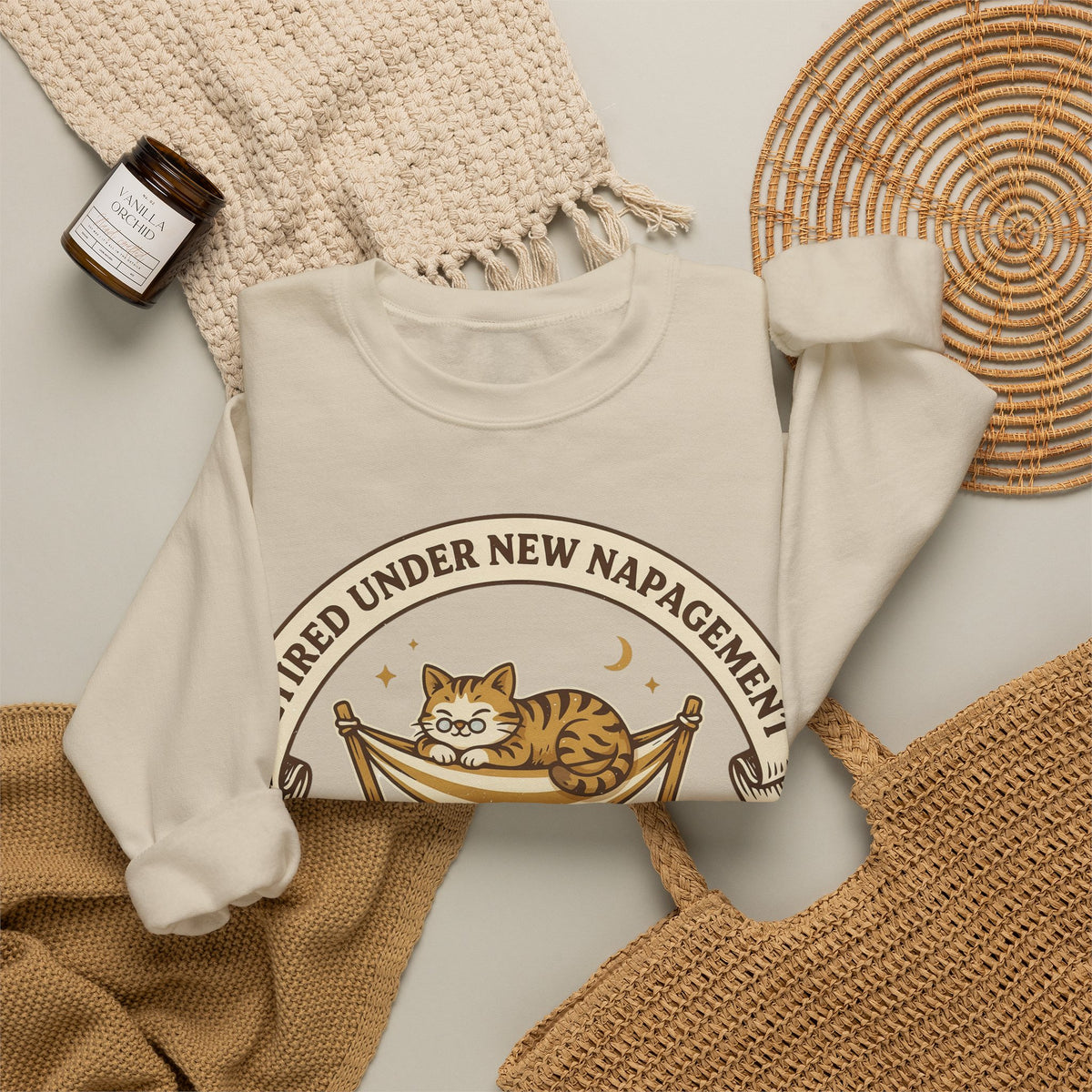 Funny Retirement Sweatshirt Retired Under New Napagement | Retirement Pun Sweatshirt | Retired Cat Nap Sweatshirt | Retiree Gift