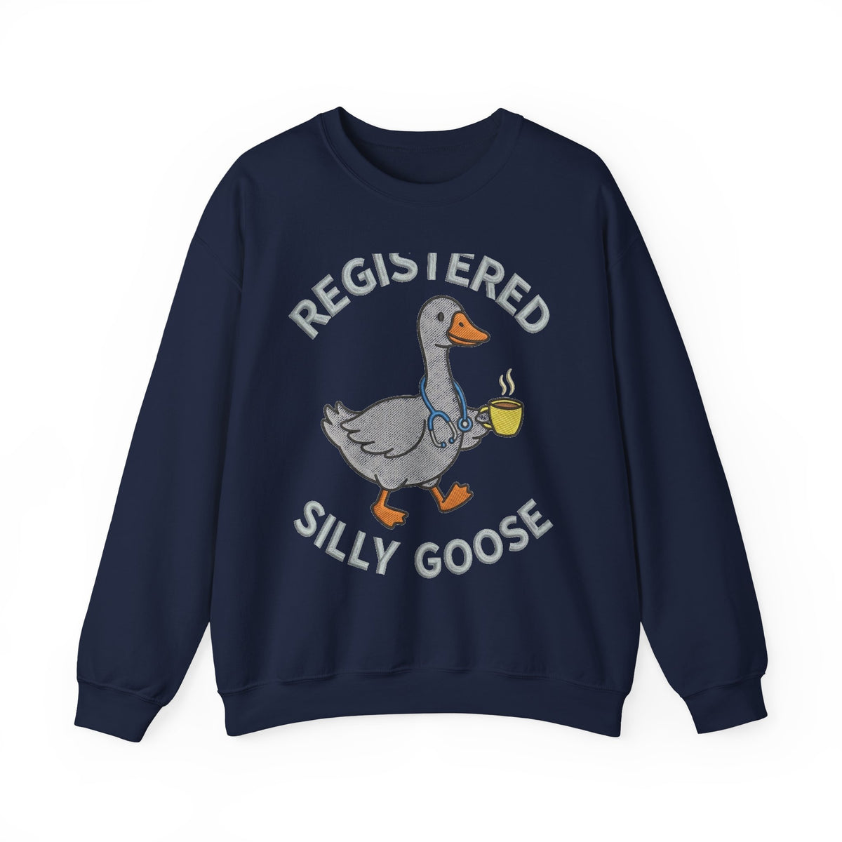 Registered Silly Goose Sweatshirt, Funny Goose Coffee Stethoscope Sweatshirt, Nurse Humor Gift, Silly Goose Nursing Student Sweatshirt, RN S