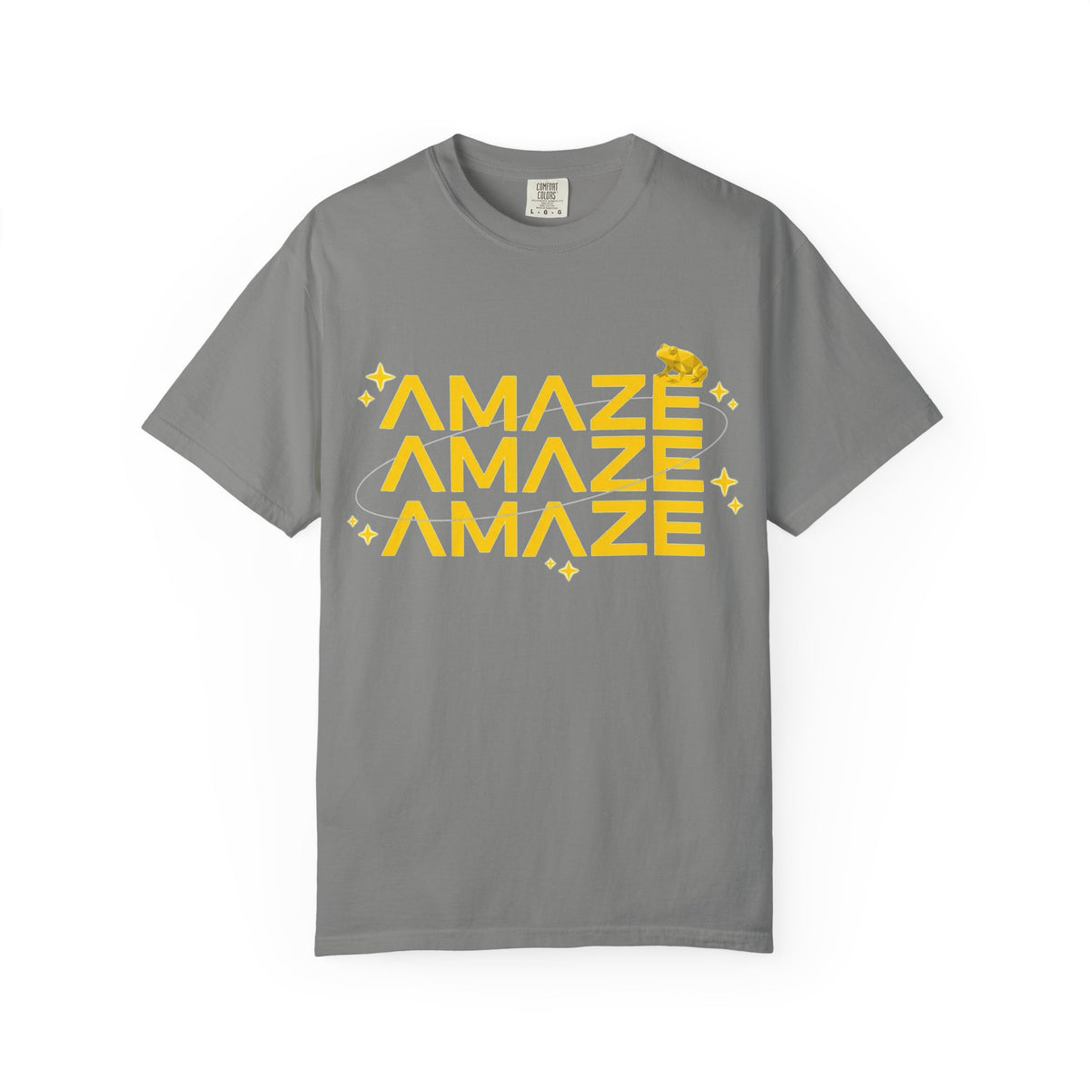 Amaze Amaze Amaze Shirt, Retro Stacked Type Tee, Tiny Frog Graphic Shirt, Funny Minimal Gift
