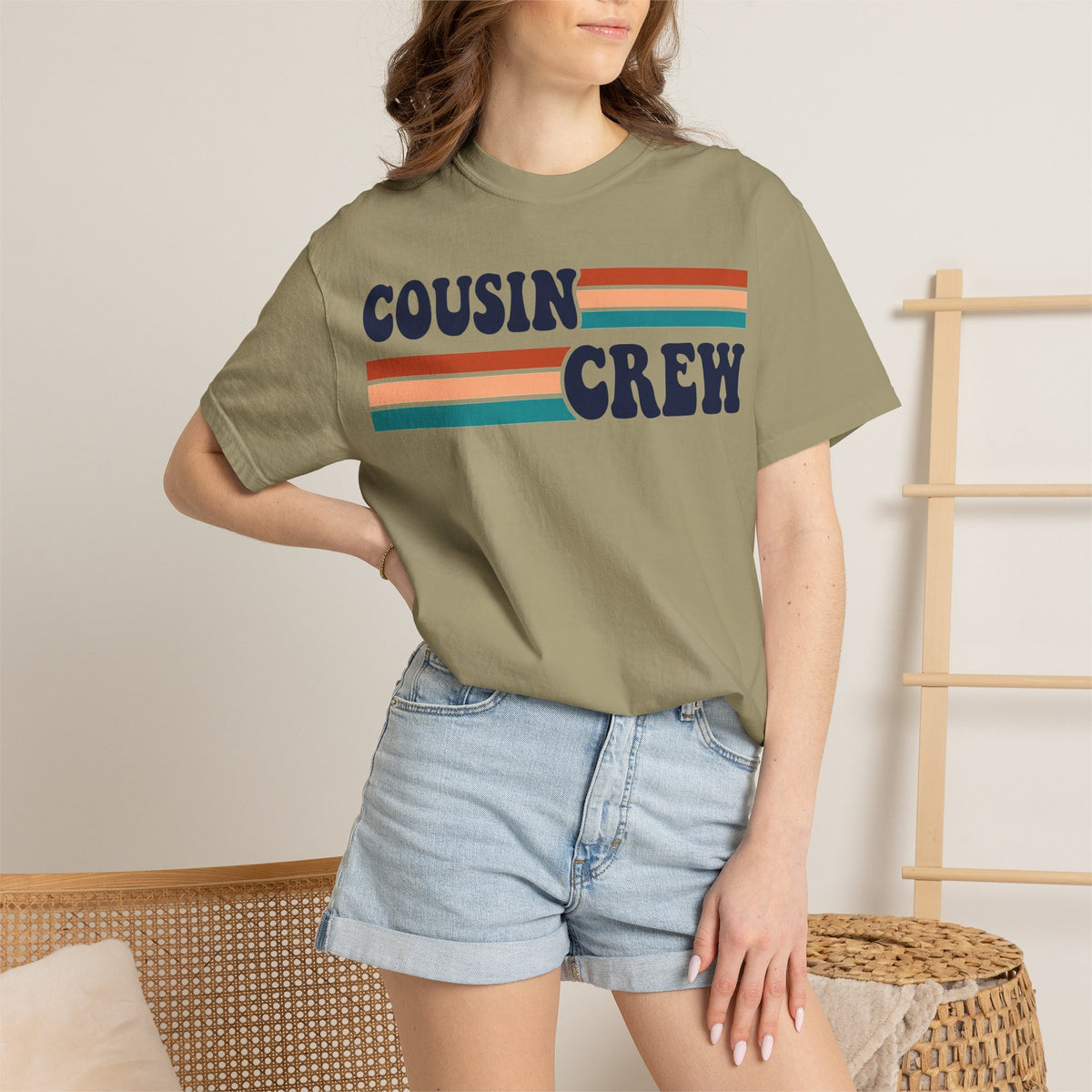 Cousin Crew Retro Stripe Shirt, Vintage Matching Family Tee, Cousin Reunion Shirt, Family Gift