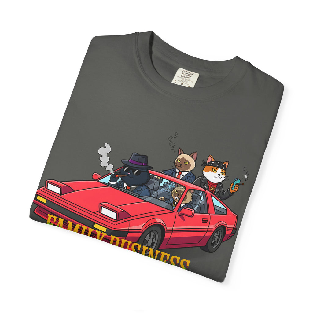 Family Business T-Shirt — Retro Car with Fox Crew Graphic