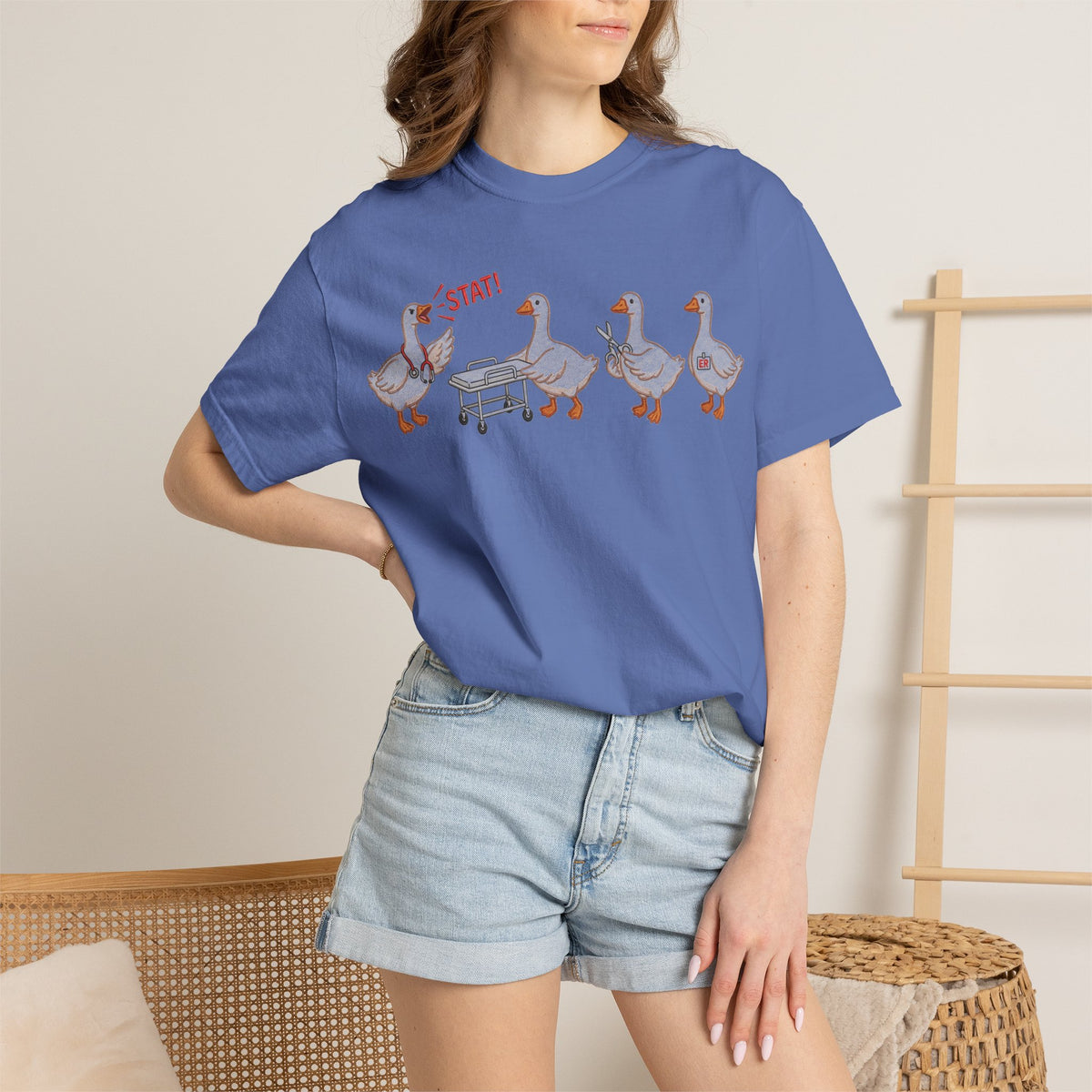 Nurse Goose Squad Stat Shirt, Funny ER Geese Tee, Night Shift Nurse Shirt, RN Team Gift