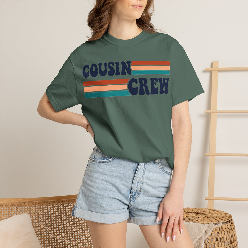 Cousin Crew Retro Stripe Shirt, Vintage Matching Family Tee, Cousin Reunion Shirt, Family Gift