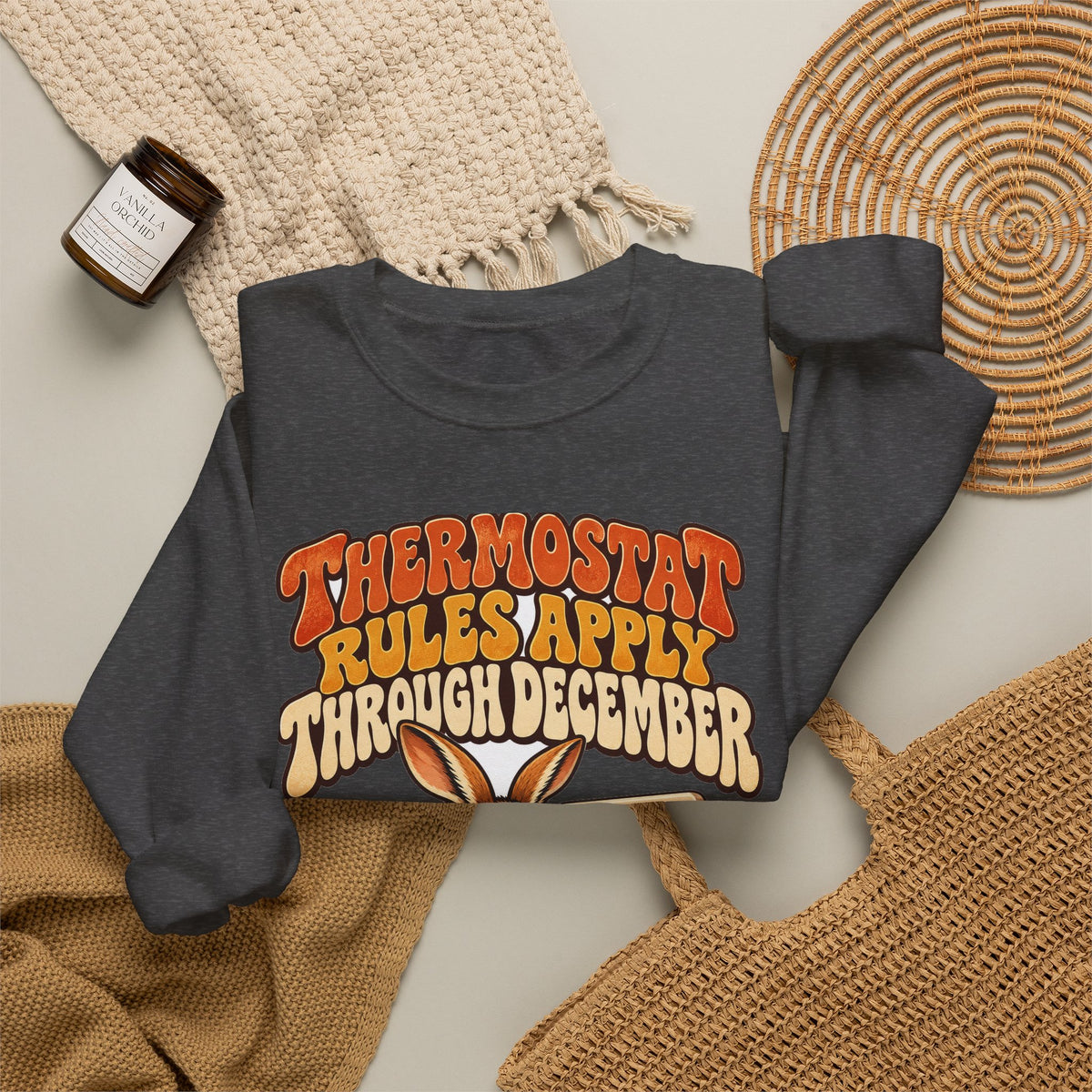 Funny Dad Christmas Gift Thermostat Rules Apply Through December Sweatshirt, Dad Humor Tee, Gift for Dad Husband Father