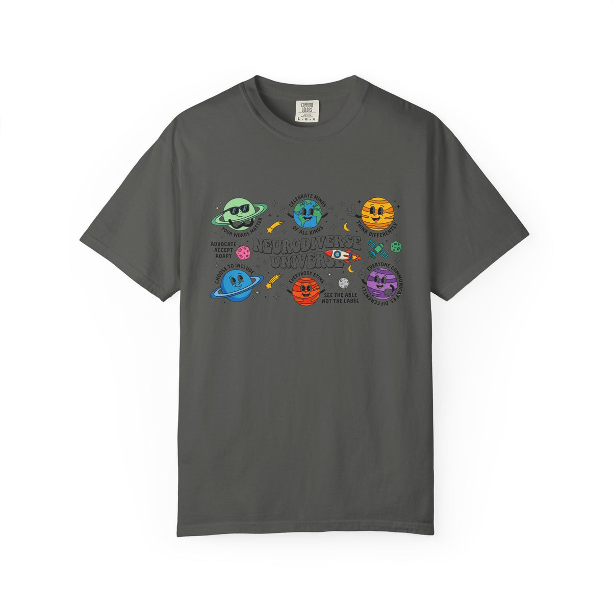 Neurodiverse Universe Wide Shirt, Autism Acceptance Planets Tee, Inclusion Teacher Shirt, SPED Gift