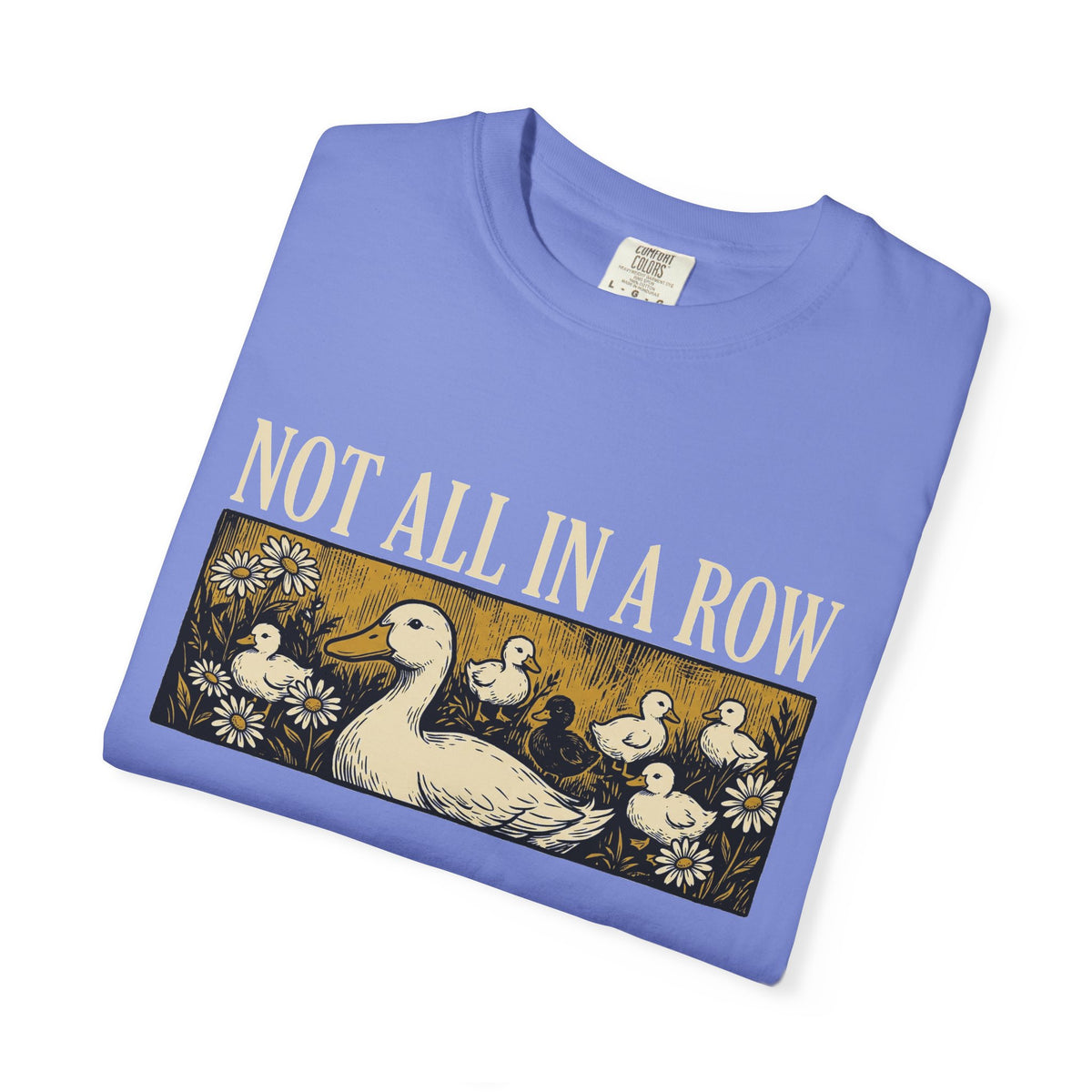 Not All In A Row Gold Panel Shirt, Woodcut Duck Family Tee, Folk Art Duck Shirt, Funny Gift