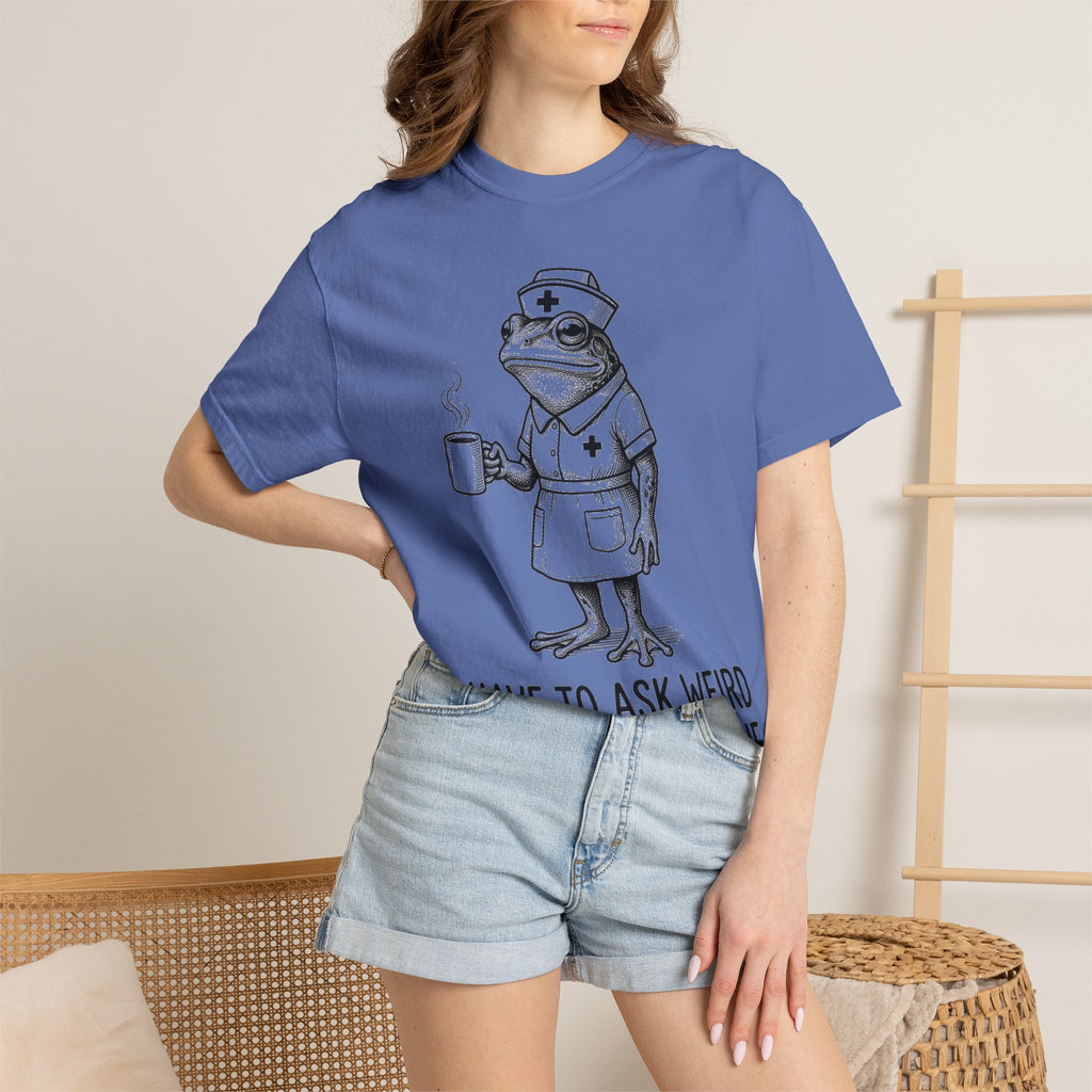 I Have To Ask Weird Stuff Or You'll Die Shirt, Etched Nurse Frog Tee, Funny Triage Shirt, RN Coffee Gift