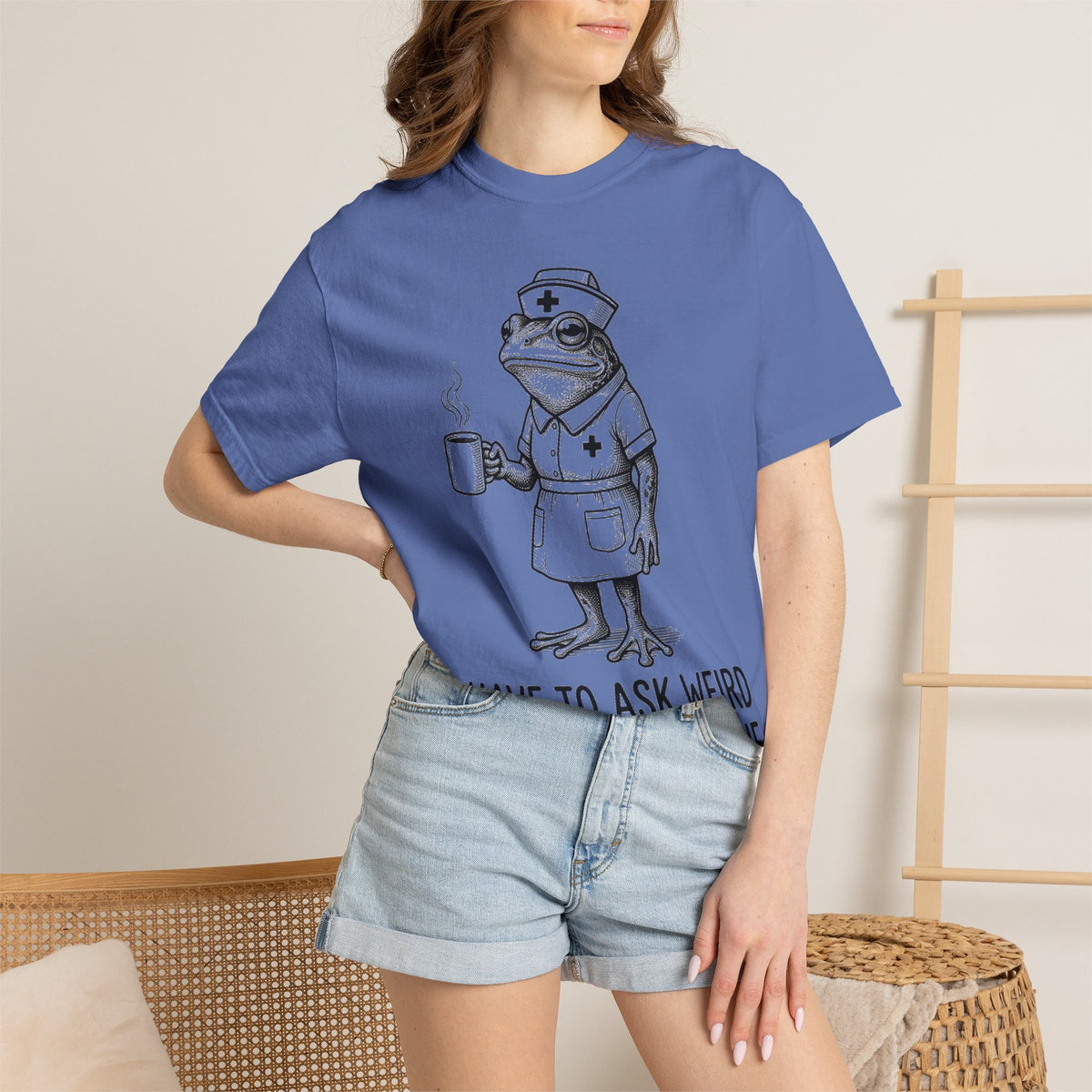 I Have To Ask Weird Stuff Or You'll Die Shirt, Etched Nurse Frog Tee, Funny Triage Shirt, RN Coffee Gift