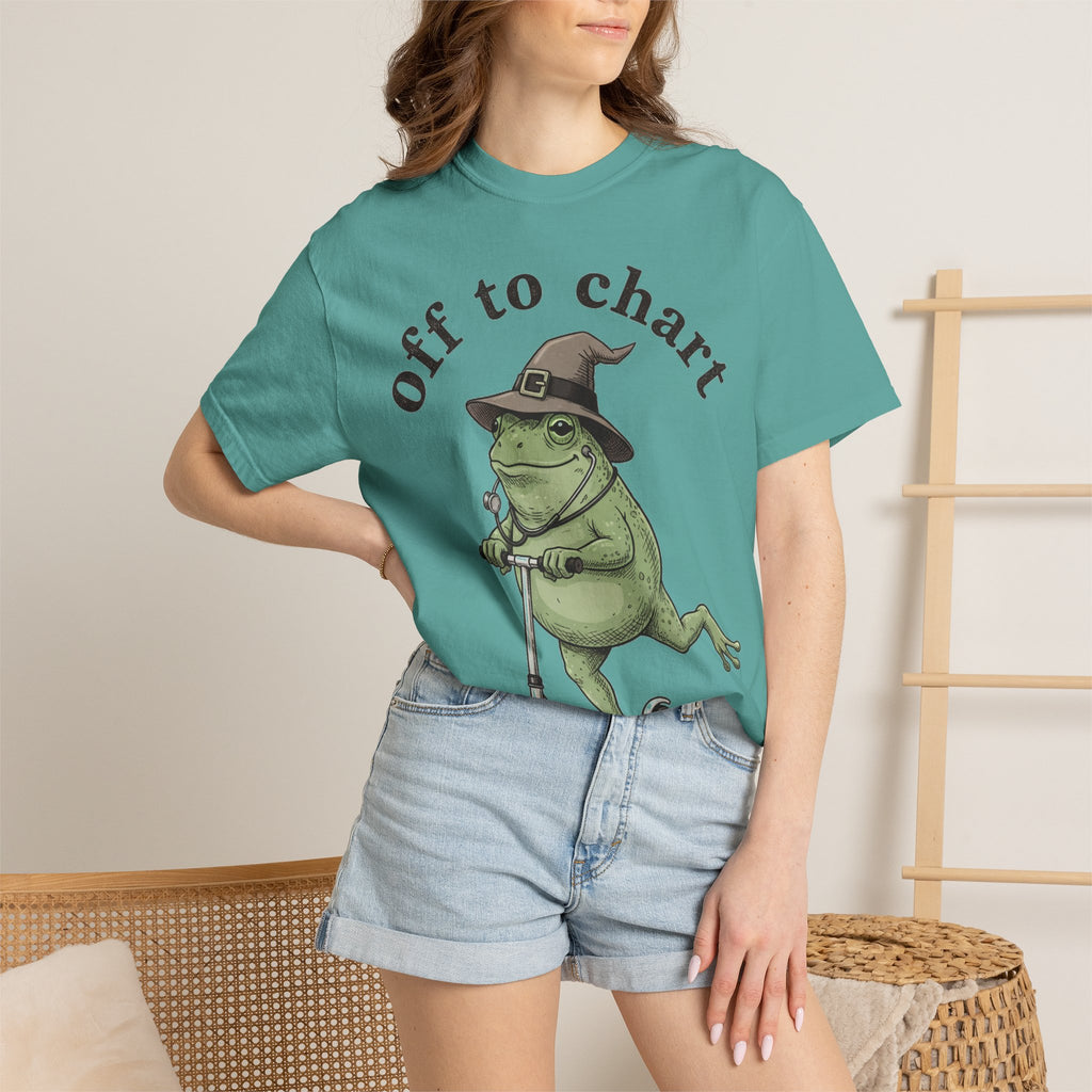 Off To Chart Shirt, Witch Hat Frog Nurse Scooter Tee, Funny Charting RN Shirt, Nurse Gift