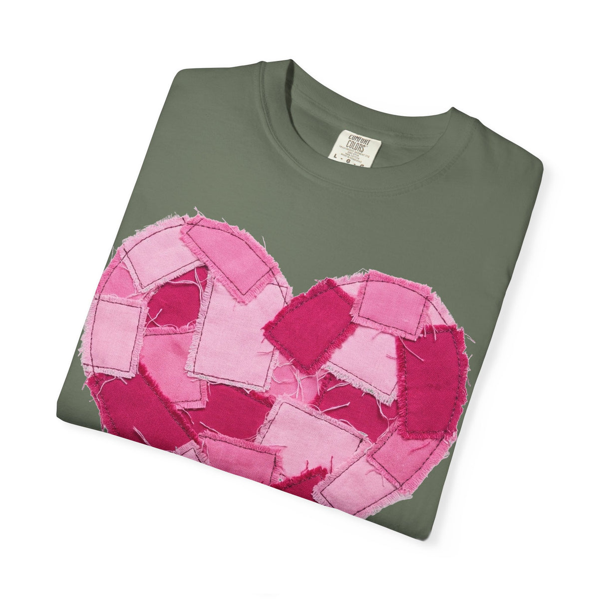 Patchwork Heart Shirt, Frayed Pink Quilt Heart Tee, Shabby Chic Valentine Shirt, Cozy Gift