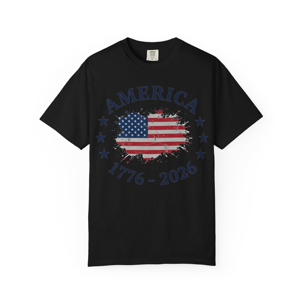 America 1776 2026 Shirt, Distressed Flag Oval Tee, Patriotic 250th Anniversary Shirt, Fourth Of July Gift