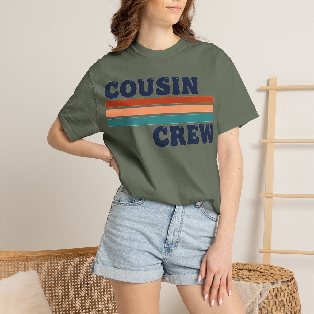 Cousin Crew Stacked Stripe Shirt, Vintage Stripe Family Tee, Matching Cousin Shirt, Reunion Gift