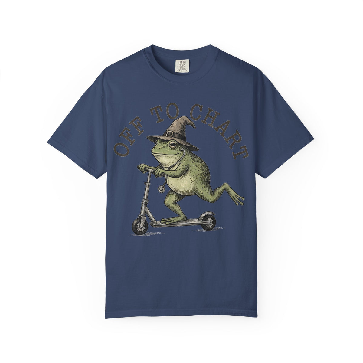 Off To Chart Bold Shirt, Engraved Frog Nurse Scooter Tee, Funny Night Shift Shirt, Nurse Gift