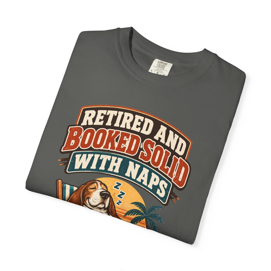 Funny Retirement Shirt Retired And Booked Solid With Naps | Vintage Badge Shirt | Retirement Gift For Him Her