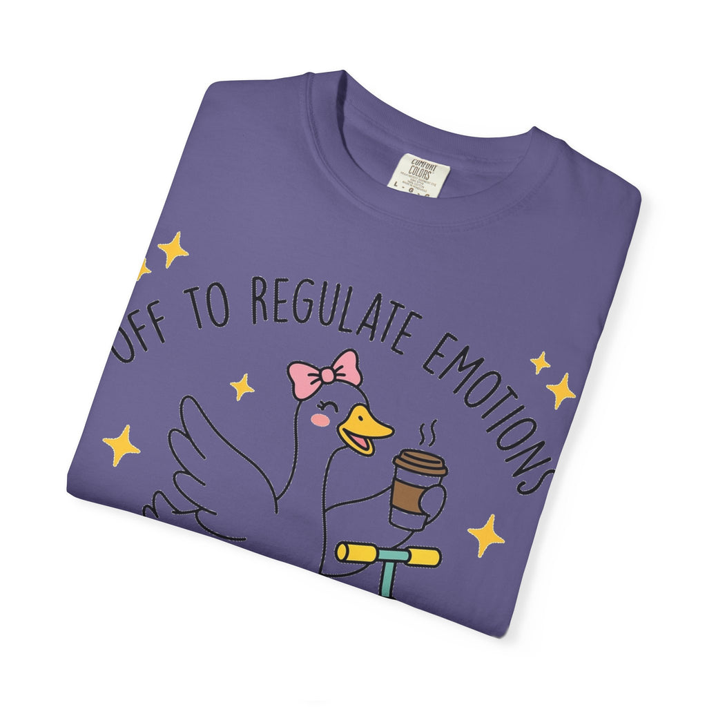Off To Regulate Emotions Wide Shirt, Scooter Goose Coffee Tee, Funny Mental Health Shirt, Counselor Gift
