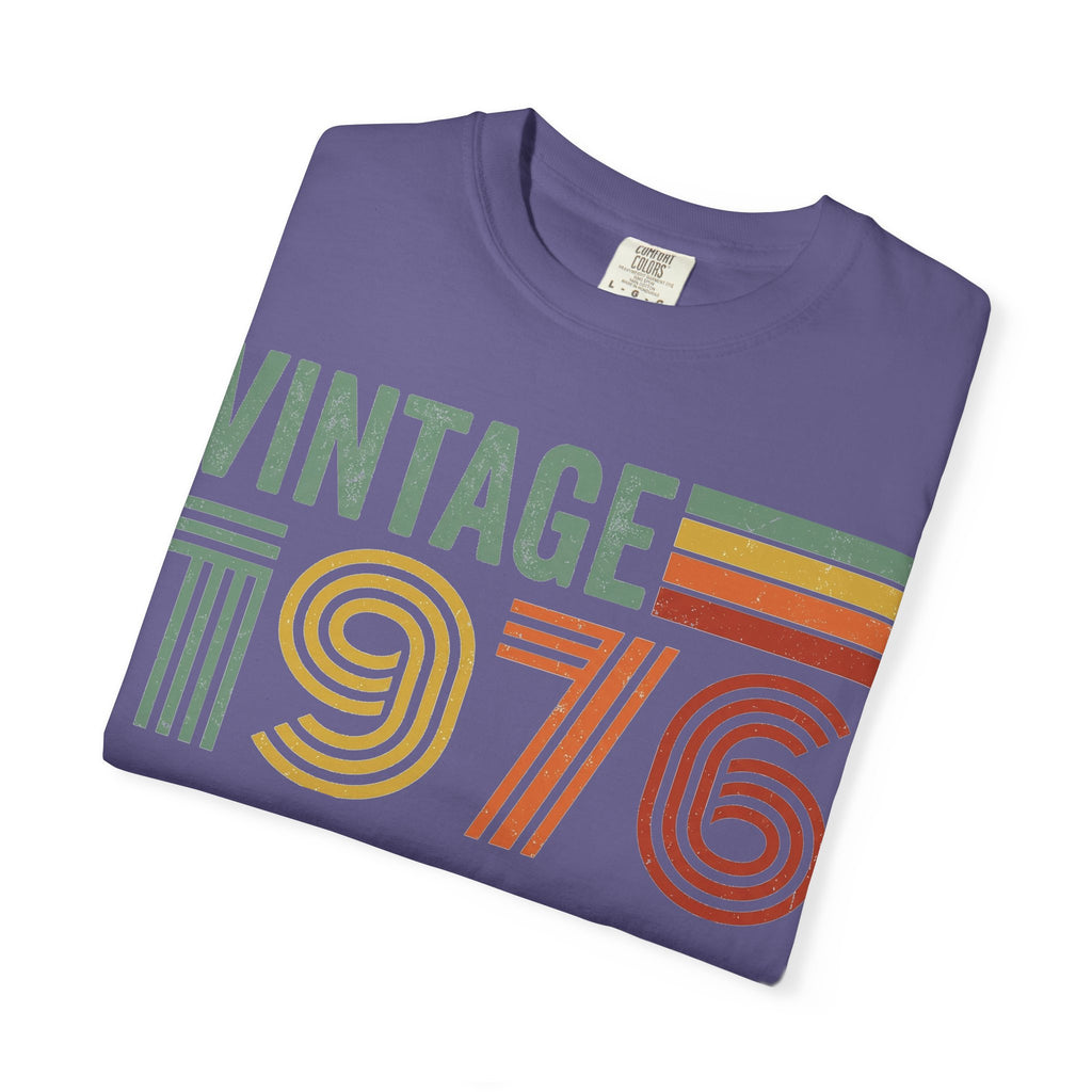 Vintage 1976 Wide Shirt, Retro Striped Birth Year Tee, 50th Birthday Shirt, 1976 Gift