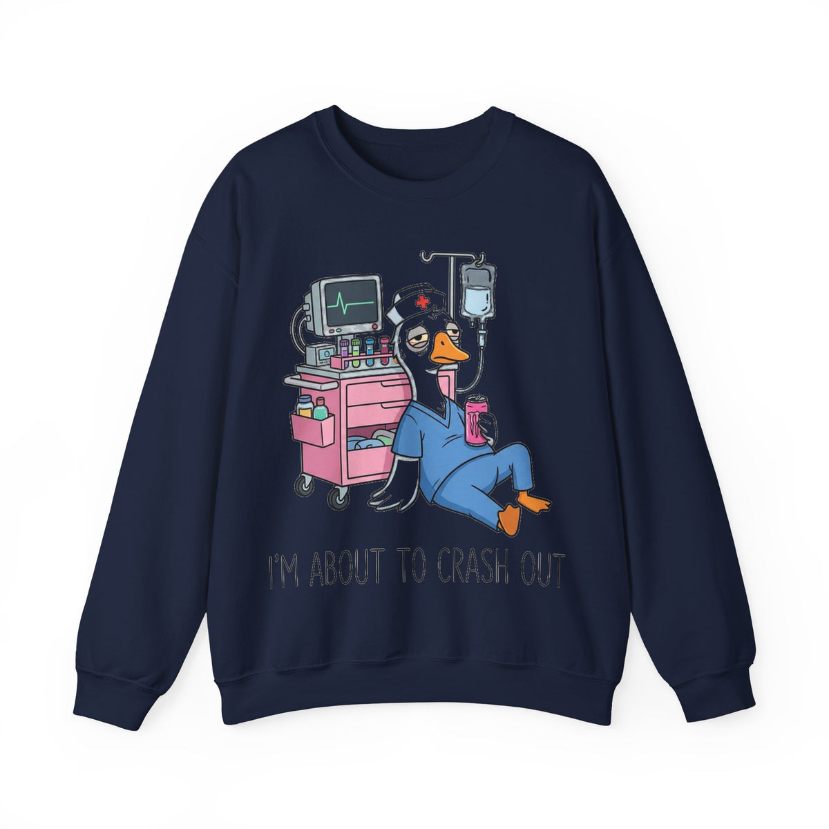 I'm About To Crash Out Nurse Goose Sweatshirt, Funny Burnt Out Nurse Sweatshirt, Night Shift Nurse Gift, Sarcastic RN Humor Sweatshirt, Goos