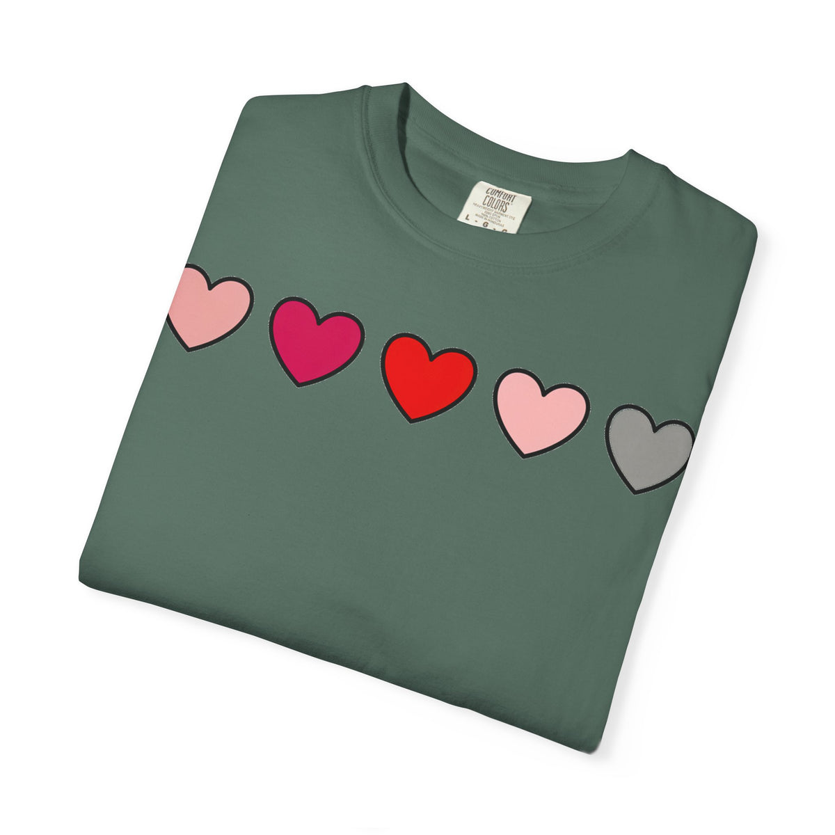 Row Of Hearts Shirt, Minimal Pink Heart Line Tee, Simple Valentine Shirt, Galentines Gift