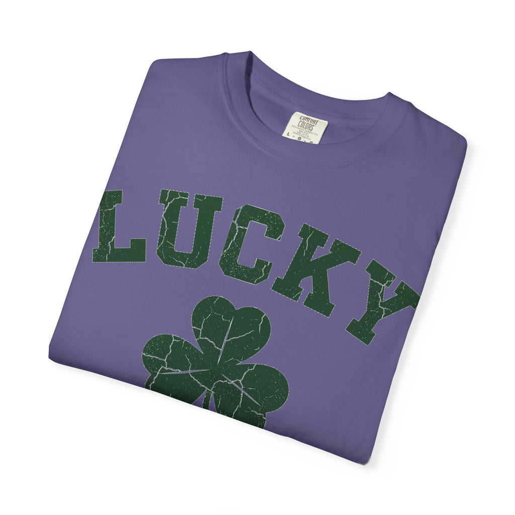 Lucky Big Shamrock Shirt, Bold Varsity Clover Tee, St Patricks Day Shirt, Irish Gift
