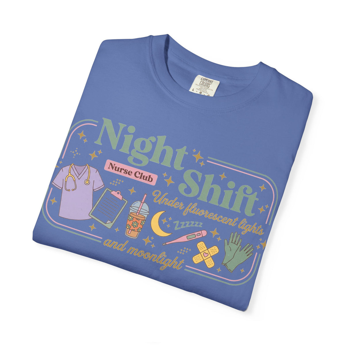 Night Shift Nurse Club Shirt, Under Fluorescent Lights And Moonlight Tee, Cute Night Nurse Shirt, RN Gift