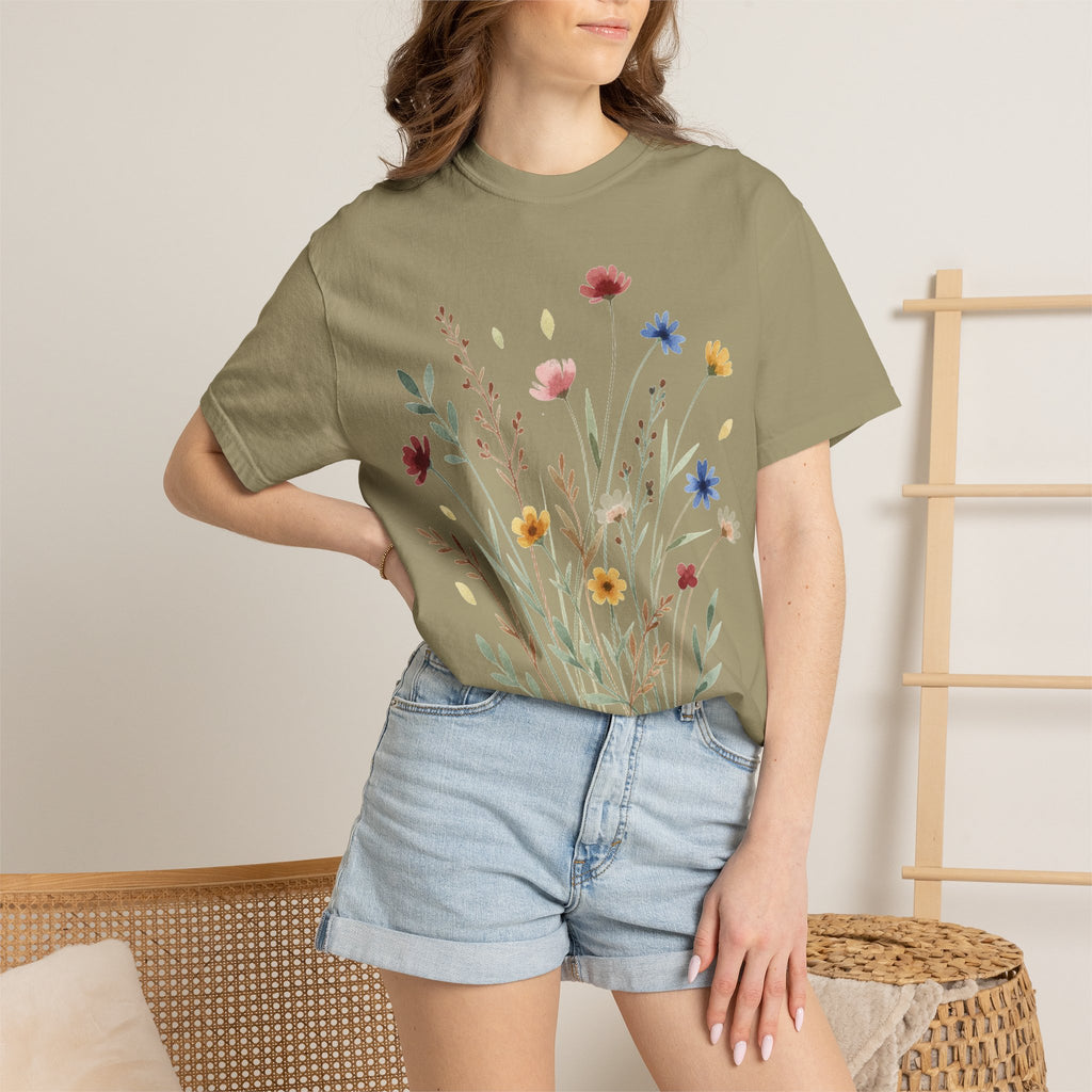 Watercolor Wildflower Bouquet Shirt, Painted Meadow Flowers Tee, Cottagecore Botanical Shirt, Garden Lover Gift
