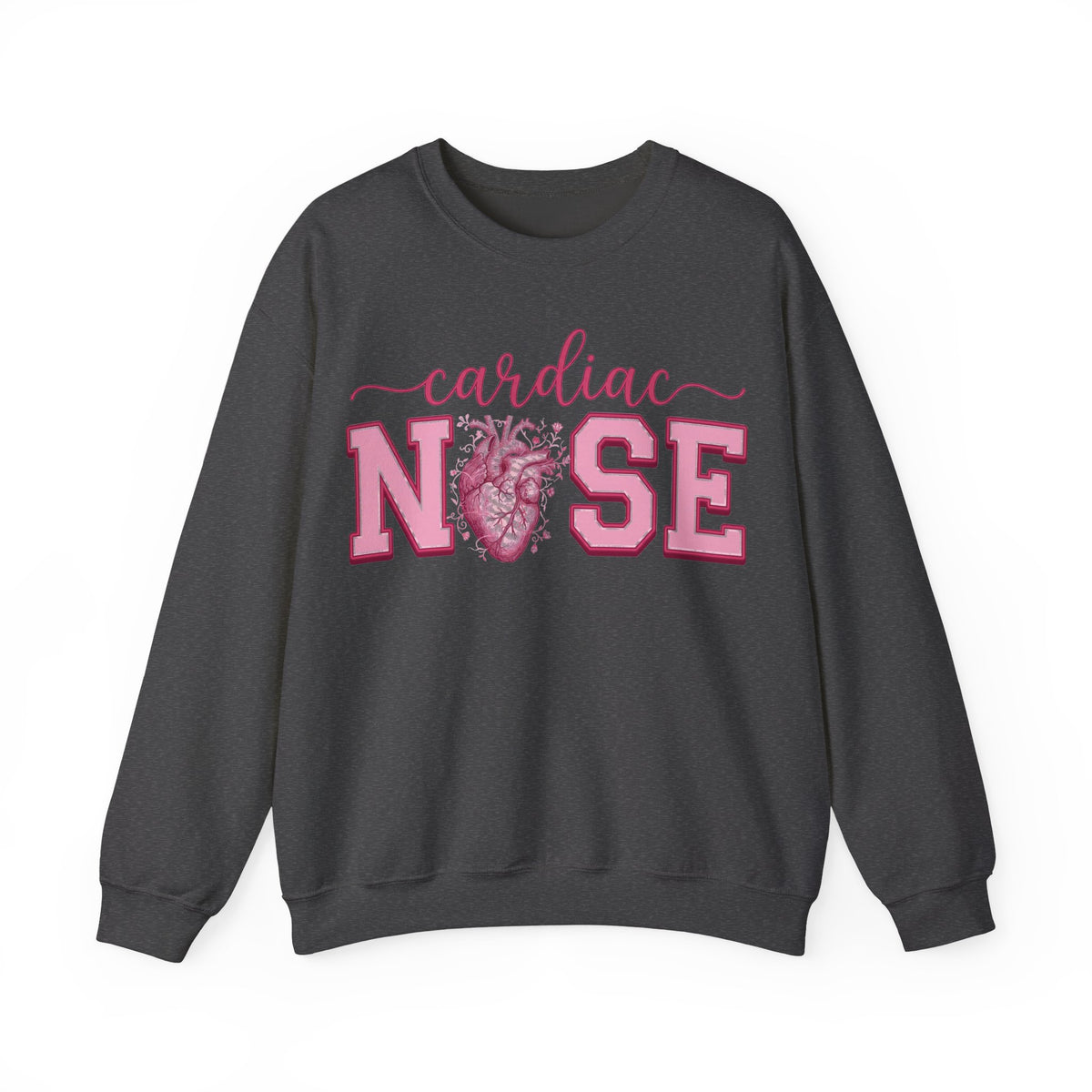 Cardiac Nurse Sweatshirt, Anatomical Heart Nurse Sweatshirt, Pink Varsity Cardiology Nurse Gift, ICU Cardiac RN Sweatshirt, Telemetry Nurse