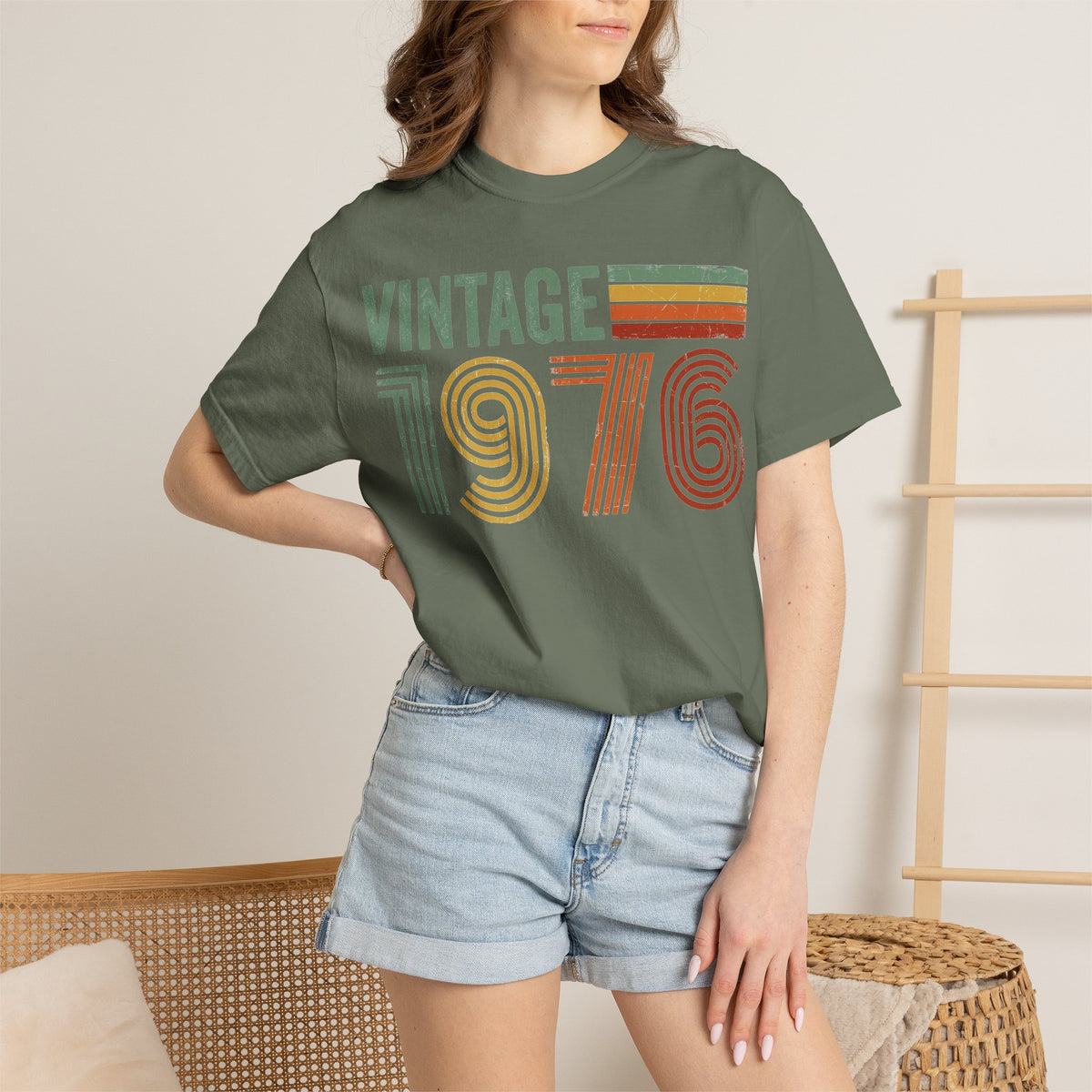 Vintage 1976 Shirt, Retro Stripe 50th Birthday Tee, Born In 1976 Shirt, Birthday Gift