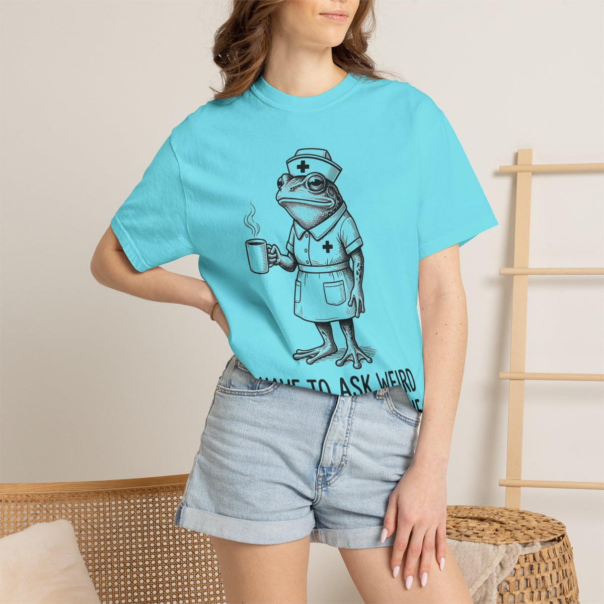 I Have To Ask Weird Stuff Or You'll Die Shirt, Etched Nurse Frog Tee, Funny Triage Shirt, RN Coffee Gift